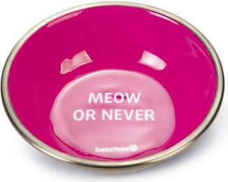 Produktbild von Beeztees Futternapf Katzennapf Meow Edelstahl rosa - 350 ml
