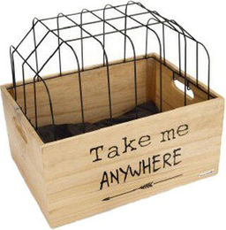 Beeztees Holz-Fahrradkorb Journey + Schutzgitter – Bild 1 von 4