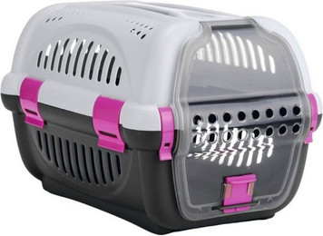 Produktbild von Beeztees Hunde-Transportbox Rhino grau/rosa