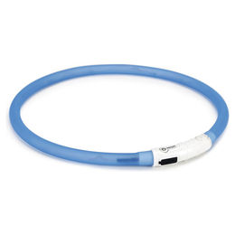 Beeztees Hundeleuchthalsband Dogini USB blau - 70 cm – Bild 1 von 4