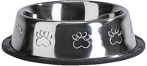 Produktbild von Beeztees Hundenapf Edelstahl rutschfest mit Pfotenmuster - 200 ml