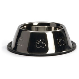 Produktbild von Beeztees Hundenapf Edelstahl rutschfest mit Pfotenmuster - 900 ml