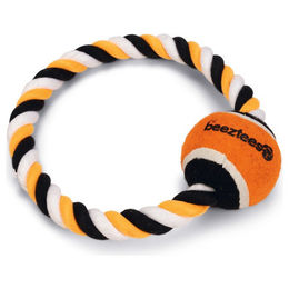 Produktbild von Beeztees Hundespielzeug Coby mit Ring und Ball aus Baumwolle