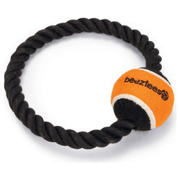 Produktbild von Beeztees Hundespielzeug Coby mit Ring und Ball aus Baumwolle