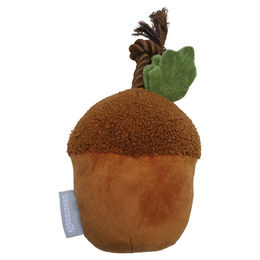 Produktbild von Beeztees Hundespielzeug Eichel mit Seil aus Plüsch braun