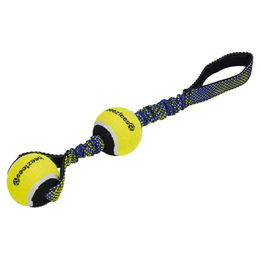 Produktbild von Beeztees Hundespielzeug Fetch Tennisball mit Schlaufe Miko blau/gelb