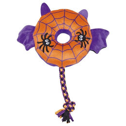 Produktbild von Beeztees Hundespielzeug Halloween Donut Fledermaus orange