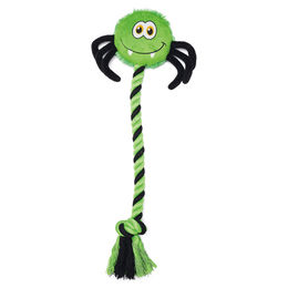 Produktbild von Beeztees Hundespielzeug Halloween Spinne mit Seil grün/schwarz