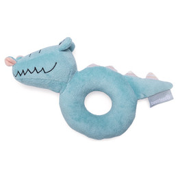 Produktbild von Beeztees Hundespielzeug Puppy Krokie blau mit Rassel aus Plüsch