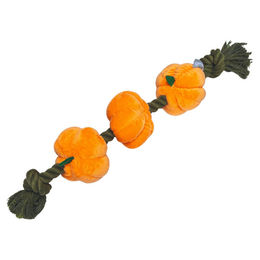 Produktbild von Beeztees Hundespielzeug Seil mit Kürbissen aus Plüsch orange/schwarz