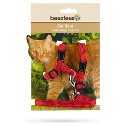 Produktbild von Beeztees Katzengeschirr Uni Nylon rot