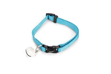 Produktbild von Beeztees Katzenhalsband Uni Nylon hellblau