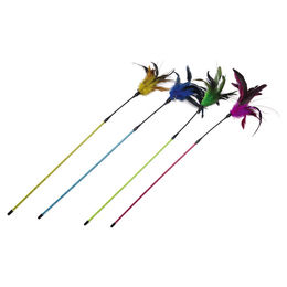 Produktbild von Beeztees Katzenspielzeug Angel bunte Federn