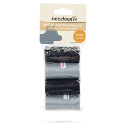 Produktbild von Beeztees Nachfüllpack Kotbeutel schwarz/grau - 4 x 20 Stk.