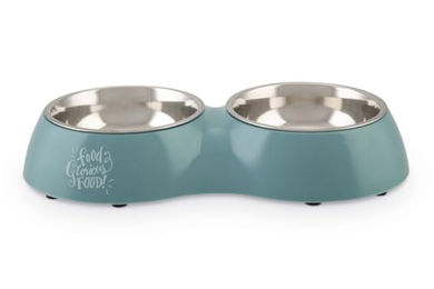 Produktbild von Beeztees Napf-Set Hunde Doppelnapf Glorius blau - 1,4 l