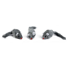 Produktbild von Beeztees Plüschmaus Katzenspielzeug grau 3 Stück - 3 x 5 cm