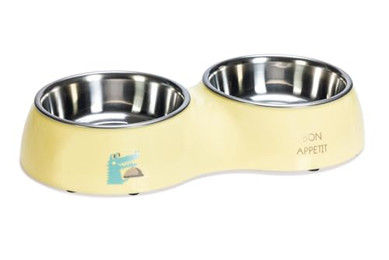 Produktbild von Beeztees Puppy Droppy Dinner Set Kunststoff/Edelstahl gelb - 0,35 l