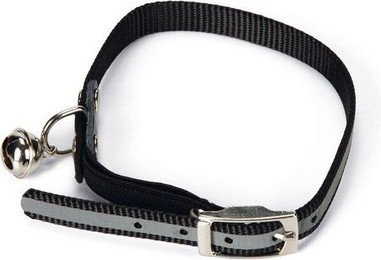 Produktbild von Beeztees reflektierendes Nylon Katzenhalsband schwarz - 32 cm