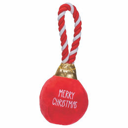 Produktbild von Beeztees Tierkuscheltier Hundespielzeug Xmas Baumkugel Jingle Plüsch rot