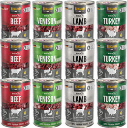 Produktbild von BELCANDO Baseline Mix Geschmacks 12x400g Truthahn, Lamm, Wild, Rind