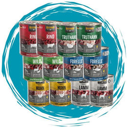 Belcando Baseline Mixpaket - hochwertiges Nassfutter mit 6 verschiedenen Sorten 2x6x800g, Nassfutter für: Hunde – Bild 1 von 5