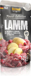 Produktbild von BELCANDO Finest Selection Lamm, Kartoffeln und Cranberries Nassfutter für Hunde 12x125g