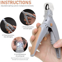 Produktbild von Beleuchtete Katze Haustier Nagelschere Katze Krallenschneider Katze Nagelschere Katze Nagelknipser Merkmale LED Pet Nail Clipper and Nail File