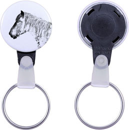 Produktbild von Belgian Horse - unique keychain with a horse picture, handmade product, light and handy pendant from Art-Dog brand