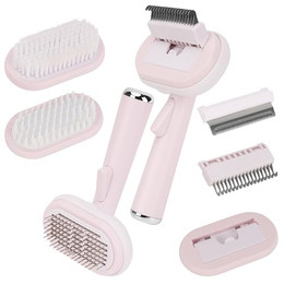 Produktbild von Belle Vous 5-in-1 Haustier-Pflegebürsten-Set Pink