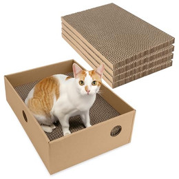 Produktbild von Belle Vous 5er Pack Kratzpappe für Katzen mit Liegebox