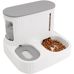 Produktbild von Belle Vous Automatischer 2-in-1 Schwerkraft Wasserspender und Futterautomat Katze & Hund - 850 ml
