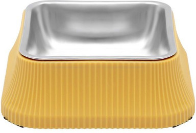 Produktbild von Belle Vous Gelber Edelstahl Hundenapf erhöht - 550 ml