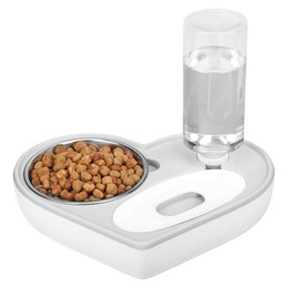 Produktbild von Belle Vous Herzförmiger 2-in-1 Automatischer Hund/Katze Wasserspender - 0,5 l