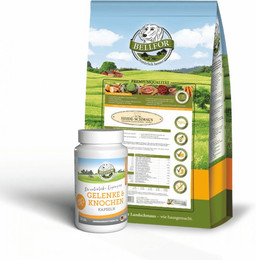 Produktbild von Bellfor Futterset für mittelgroße Hunde mit Gelenke und Knochen Kapseln