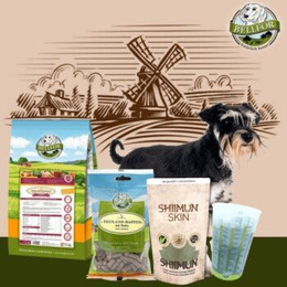 Produktbild von Bellfor Futterset für Zwergschnauzer mit getreidefreiem Trockenfutter, Soft-Snacks und Haut & Fell Pulver - 2,95 kg