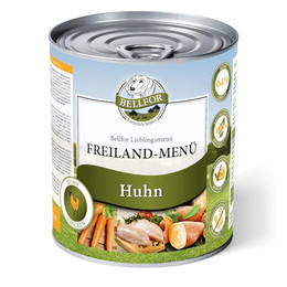 Produktbild von Bellfor Getreidefreies Nassfutter für Hunde mit Huhn Freiland-Menü - 800 g