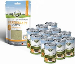 Produktbild von Bellfor Landgut-Menü & Nierenkraft Pulver Sparset - 2 x 6 Stk.
