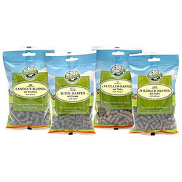 Produktbild von Bellfor Soft-Happen getreidefreie Soft-Snacks für Hunde Mix 4 (Huhn, Lachs, Lamm, Insekten) - 4 x 200 g