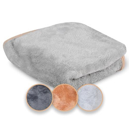 Produktbild von Belune Hundedecke Deluxe flauschig waschbar Hellgrau S 80x53cm - 80 cm