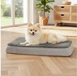 belviona Hundematte mit waschbarem Bezug, Wildlederimitat, Plüsch, Hundematratze weich & stabil, mit Tragegriff – Bild 1 von 5