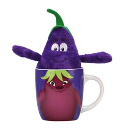 Produktbild von BEMIRO Tierkuscheltier Aubergine in Tasse Goodness Gang - 330 ml