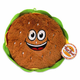 BEMIRO Tierkuscheltier Burger Plüsch mit Smiley Gesicht - ca. 28 cm – Bild 1 von 6