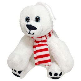 Produktbild von BEMIRO Tierkuscheltier Eisbär klein mit Schal und Schlaufe