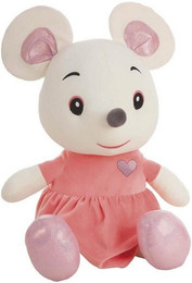 Produktbild von BEMIRO Tierkuscheltier Maus groß mit Kleid und Glitzer