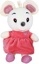 Produktbild von BEMIRO Tierkuscheltier Maus mit Kleid rosa - 33 cm
