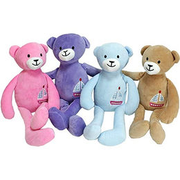 Produktbild von BEMIRO Tierkuscheltier Teddy mit Stickerei Boot in Glitzer - ca. 35 cm