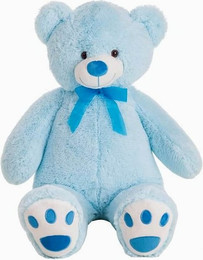 Produktbild von BEMIRO Tierkuscheltier Teddybär XXL blau mit Schleife