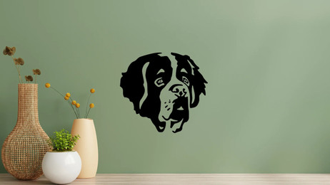 Produktbild von Bernhardiner Kopf Wandtattoo Wandbild Wandsticker Wandaufkleber Wanddekoration