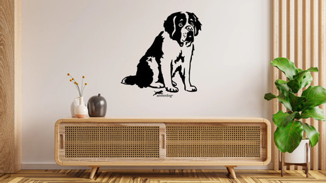 Produktbild von Bernhardiner Wandtattoo Wandbild Wandsticker Wandaufkleber Wanddekoration
