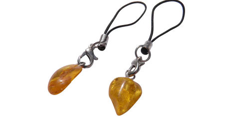 Produktbild von Bernstein Handy Anhänger mit Inklusen